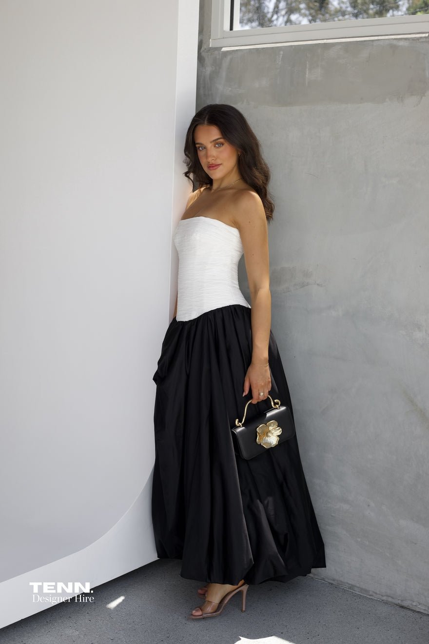 Aje Violette Bubble hem Maxi Dress - Ivory & Black photo 4