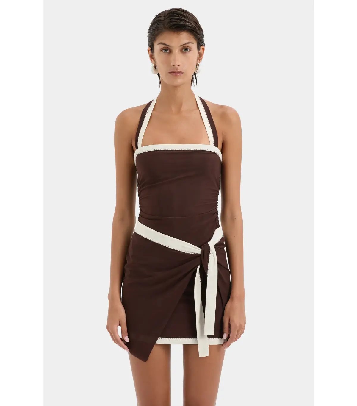 Sir the Label Jacques Mini Dress Chocolate Brown Size AU 12 photo 2