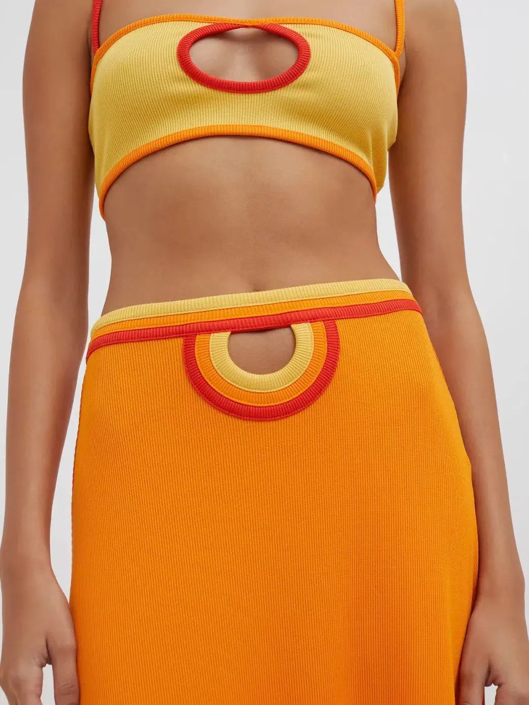 Christopher Esber Multi Verner Loop Hole Skirt Tangerine Multi Size 10 photo 2
