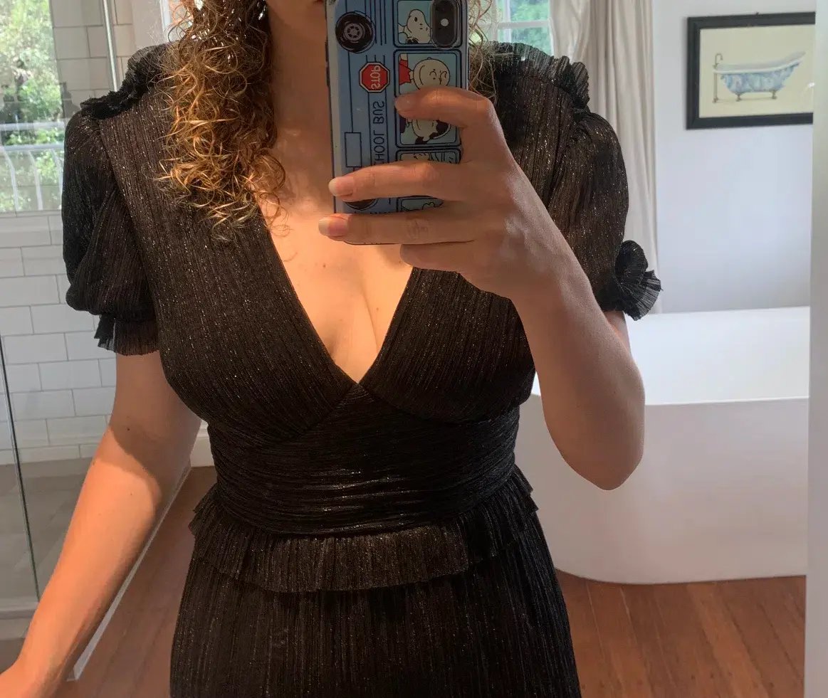 Rebecca Vallance The Luna Shortsleeve Gown Black Size 8 photo 4