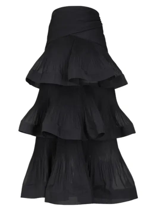 Zimmermann The Pleated Off Shoulder Top and Skirt Set Black Size 12 photo 3