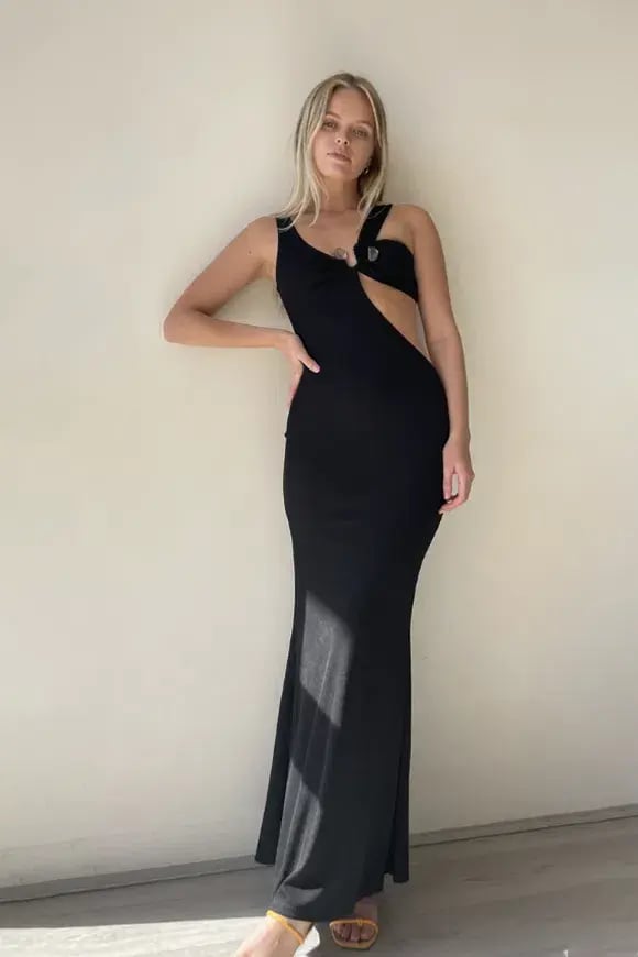 Christopher Esber Disconnect S Buckle Split Dress Black Size 8 photo 3