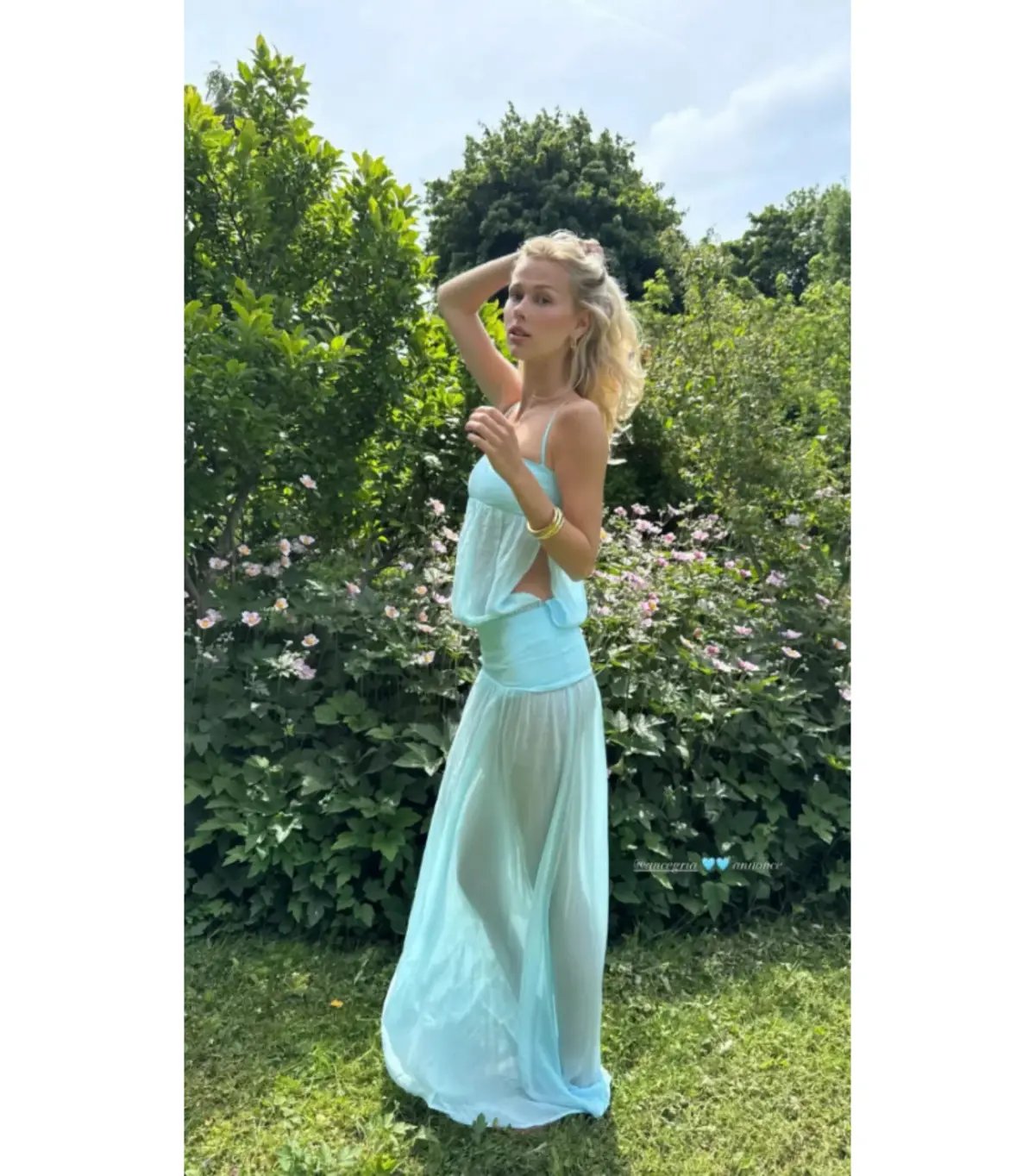 Ance Gria Romeo Gown Aqua Size 6 photo 3