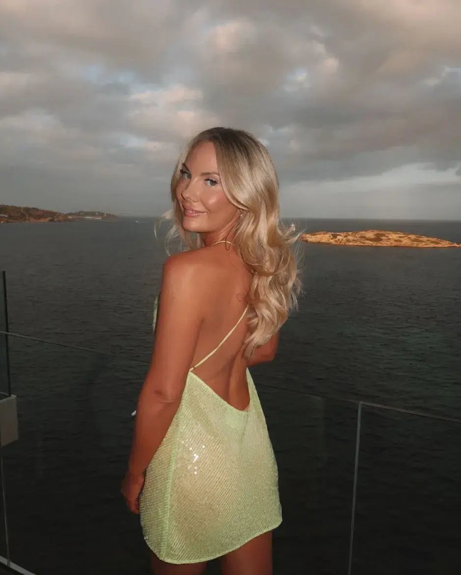 Sommer Swim Ibiza Chartreuse Mini Dress Sequin Size 8 photo 2