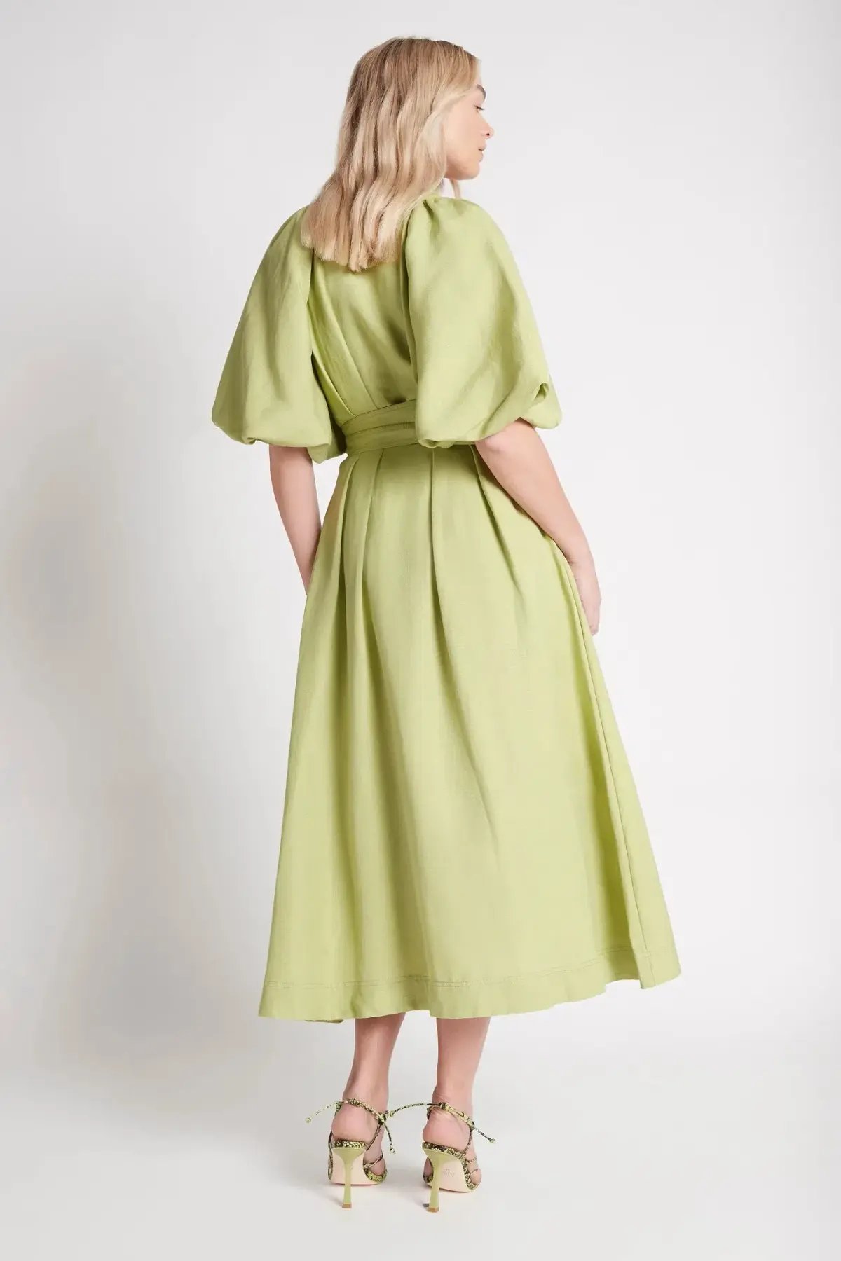 Aje Evermore Midi Dress Bayleaf Green Size 8 photo 3
