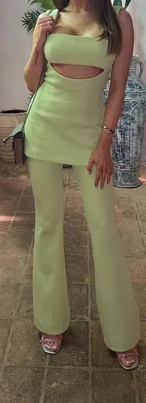 MISHA Costanza Jumpsuit Green Size 10 photo 2
