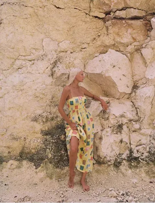 Palm Noosa West Dress Yellow Emblem Size 12 photo 2