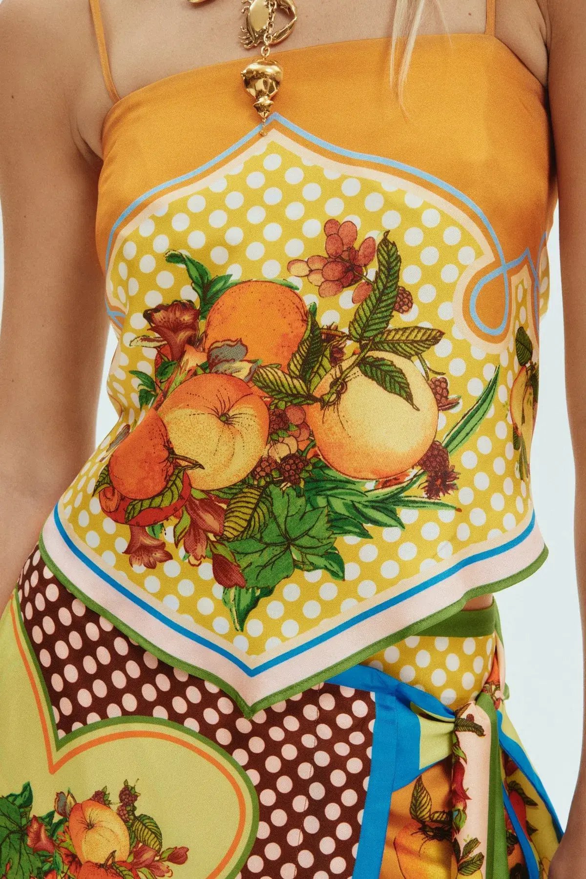 Alemais Lemonis Silk Scarf Top Size AU 8 and Silk Skirt Size AU 12 Set Multi photo 4