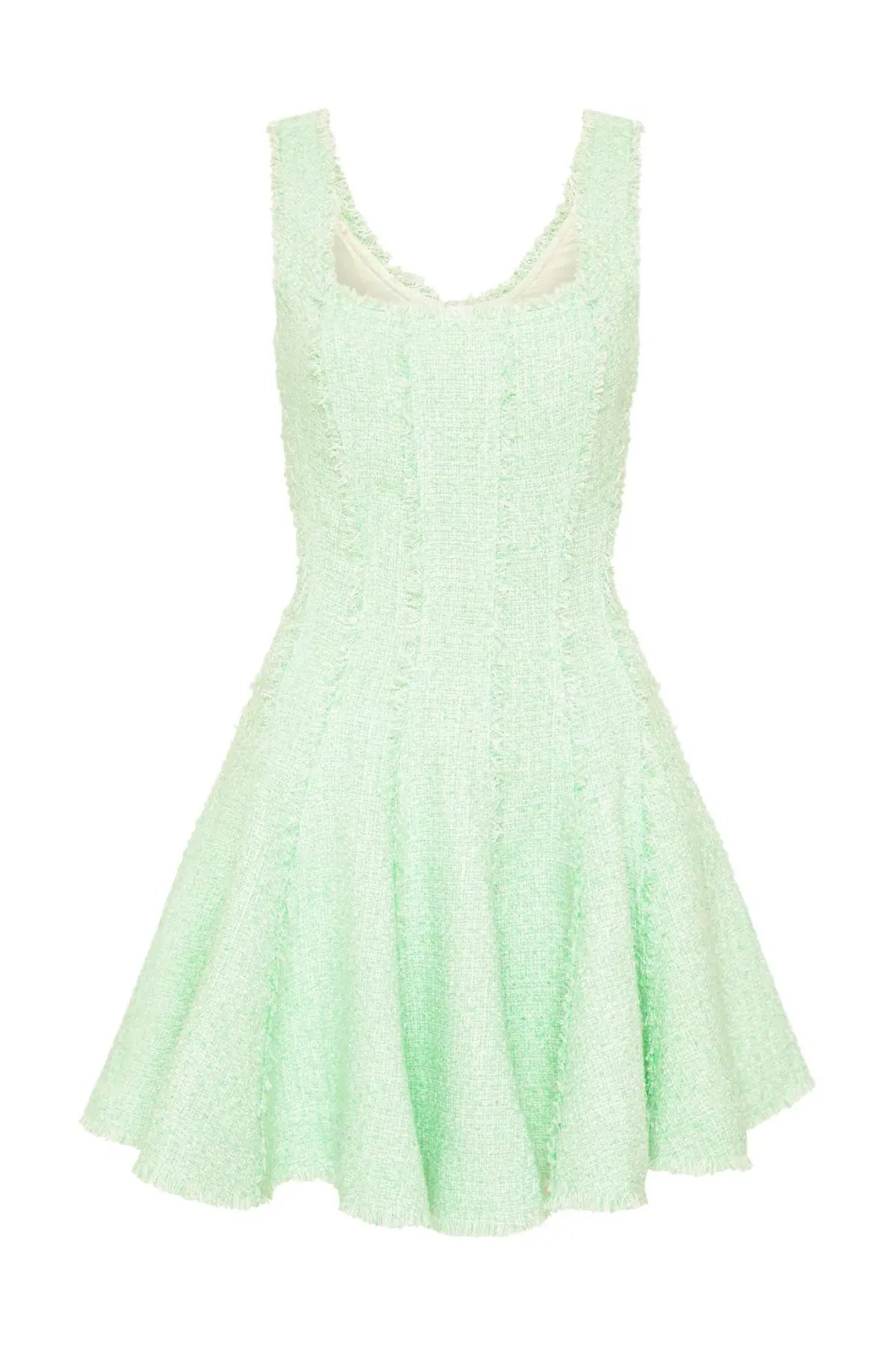 Aje Anais Boucle Mini Dress Peppermint Green Size 6 photo 4