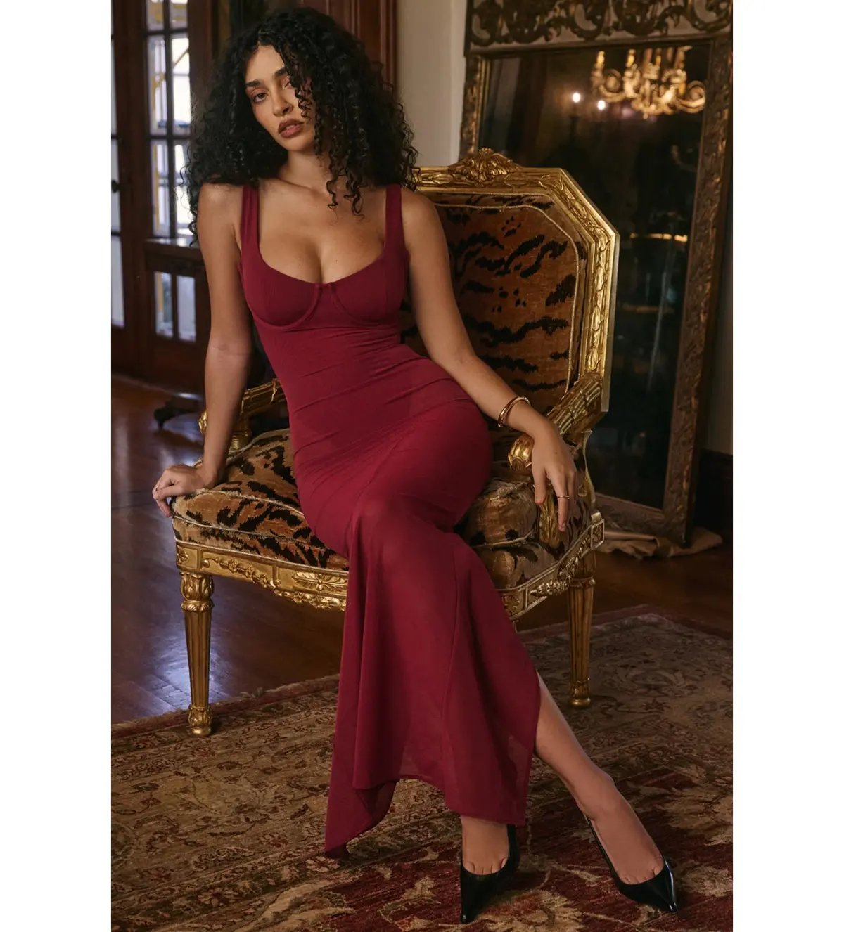 House of CB Robina Maxi Dress Wine Size 8 photo 4