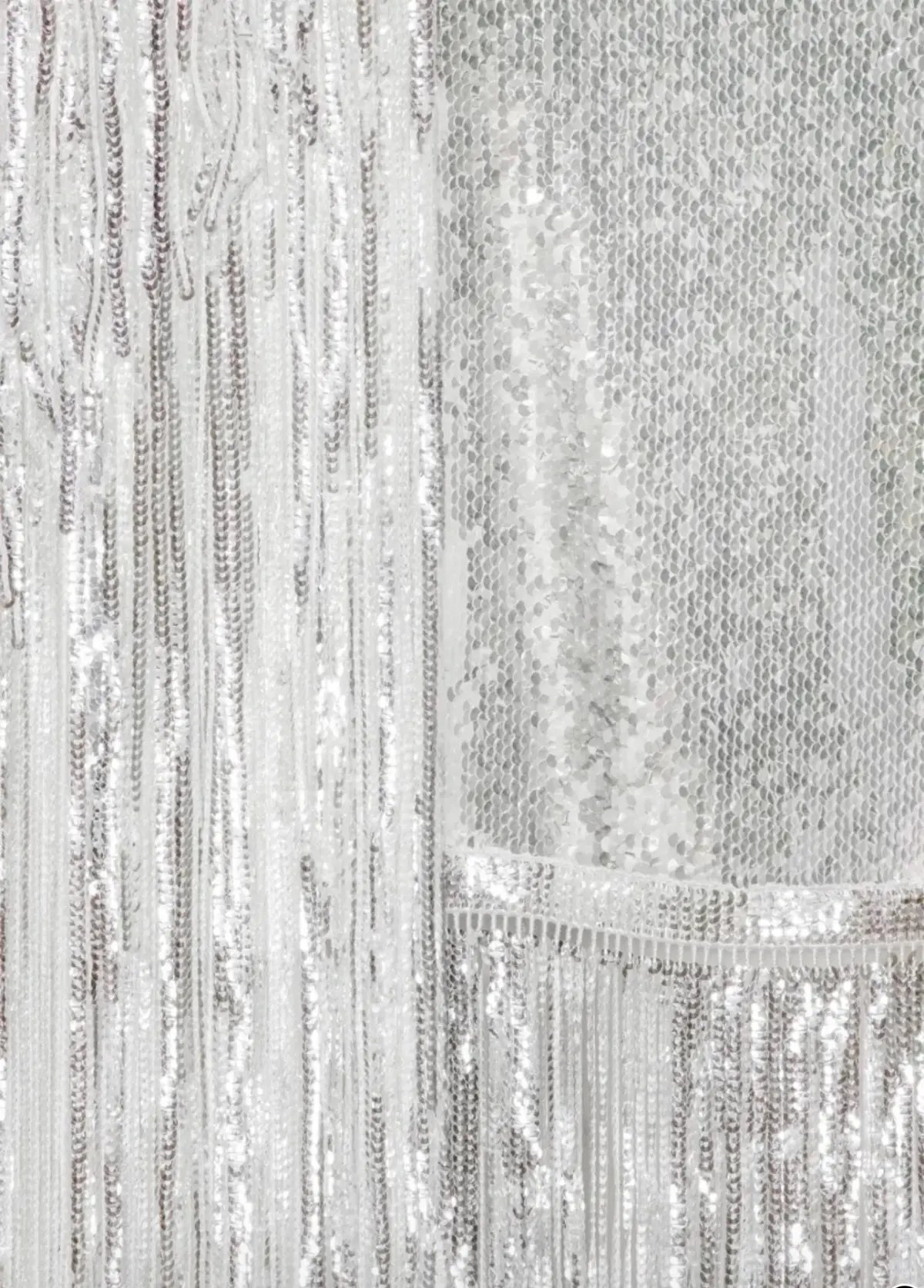 Rotate Sequins Mini Fringe Dress Silver Size 8 photo 5