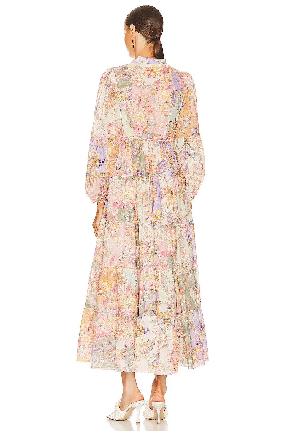 Zimmermann Cira Tiered Shirt Dress Patch Multi Floral Size 0 / AU 8 photo 3