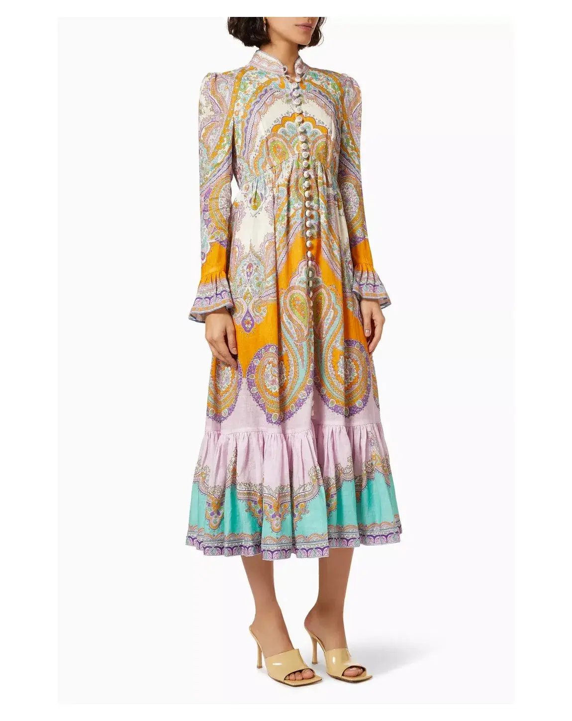Zimmermann Lola Paisley Midi Dress Daisy Paisley Size 2 / Au 12 photo 2
