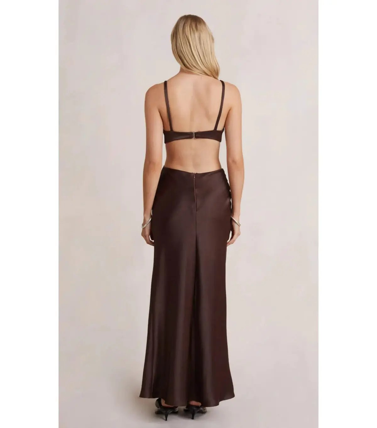 Bec and Bridge Flex V Maxi Dress in Brown Size AU 6 photo 3