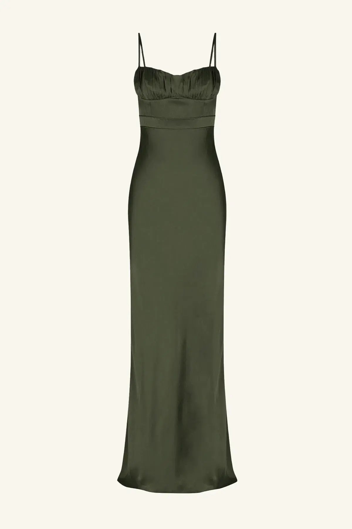 Shona Joy La Lune Corded Ruched Maxi Dress in Forest Green Size 8 photo 5