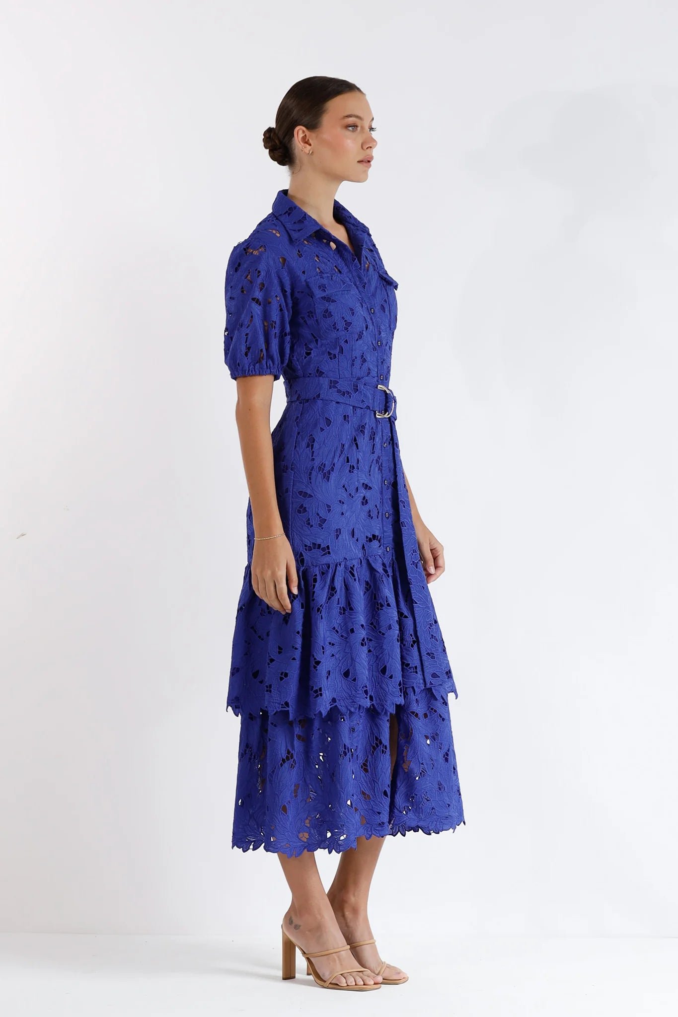 PASDUCHAS SKYLINE SHIRT MIDI DRESS - COBALT photo 6