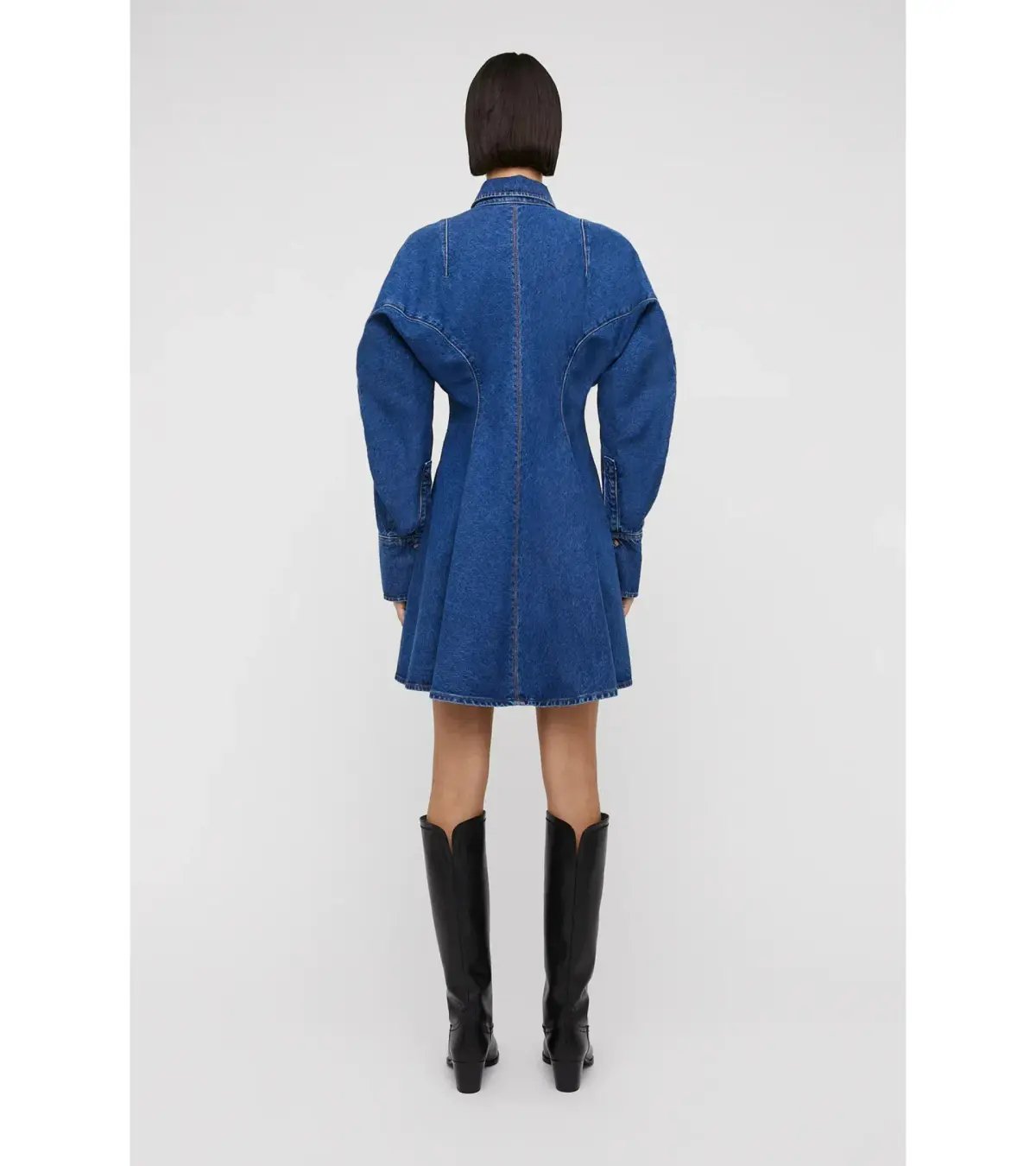Scanlan Theodore Denim Cocoon Sleeve Mini Dress Blue Size AU 14 photo 2