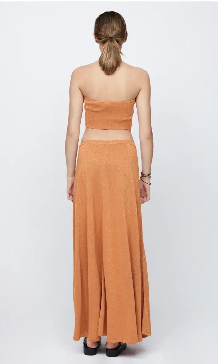 Bec & Bridge Indya Knit Bandeau and Maxi Skirt Set Rust Size 8 photo 2