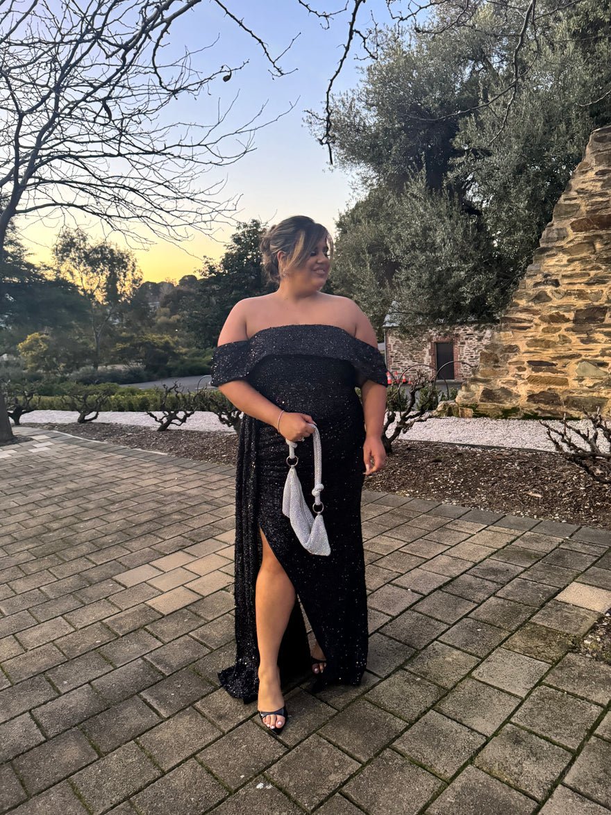Nastassja by Stassja Sequin Gown, Black photo 2