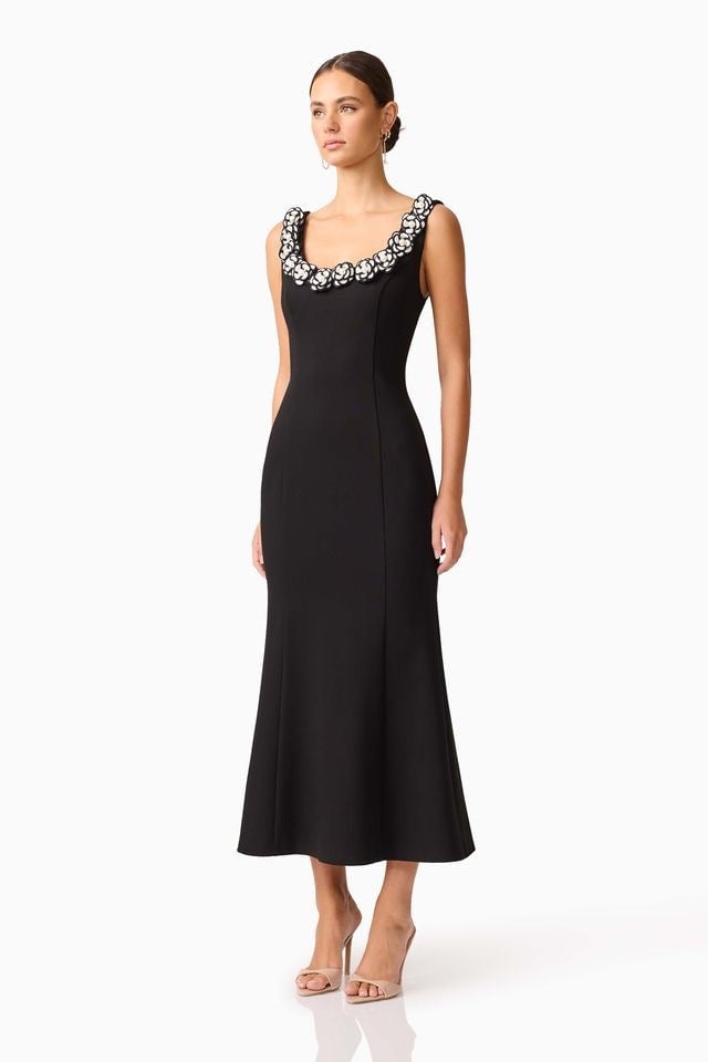 Elliatt Marina Midi Dress - Black White photo 4