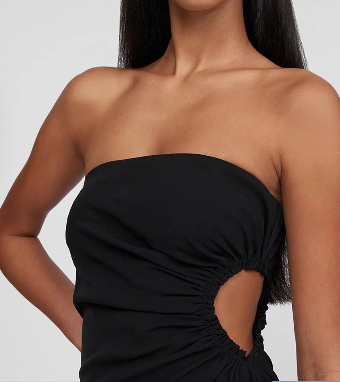 By Johnny Selena Strapless Midi Dress Black Size 8 / S photo 2