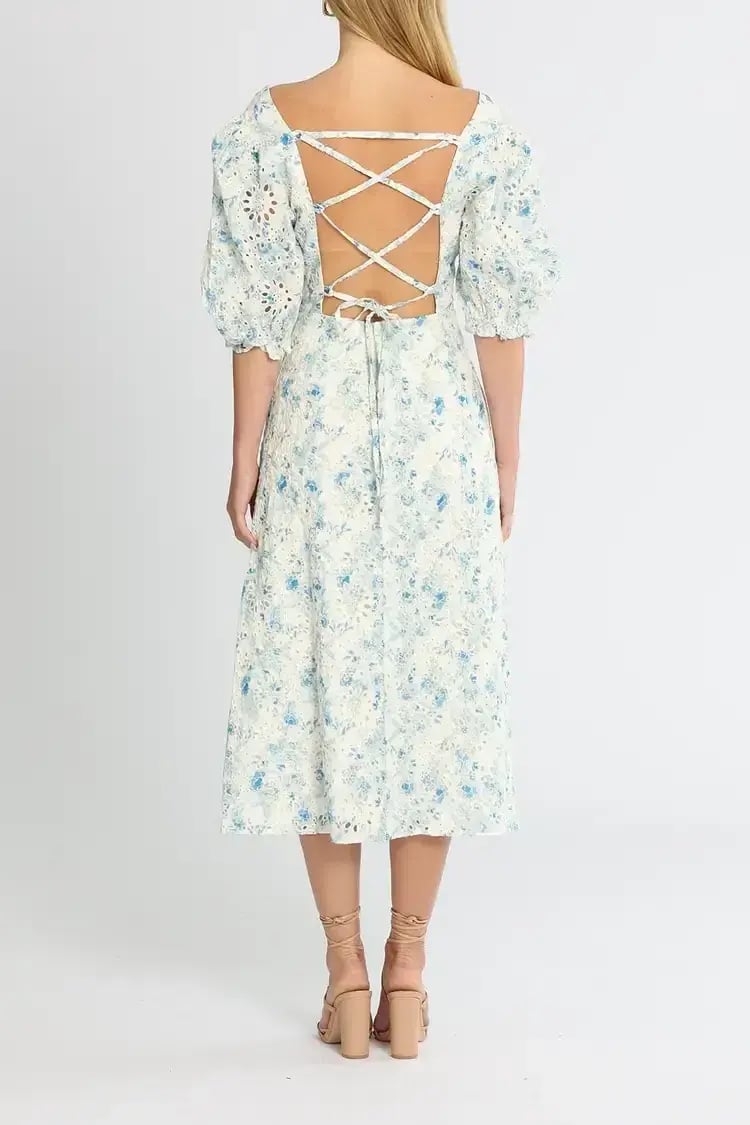 Mink Pink Zephyr Midi Dress Blue Print size 16 photo 3