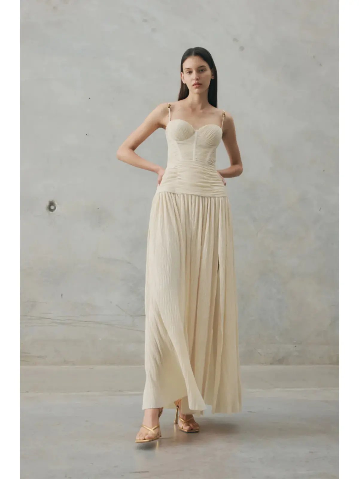 Manning Cartell Double Time Pleat Dress Nougat Size AU 10 photo 4