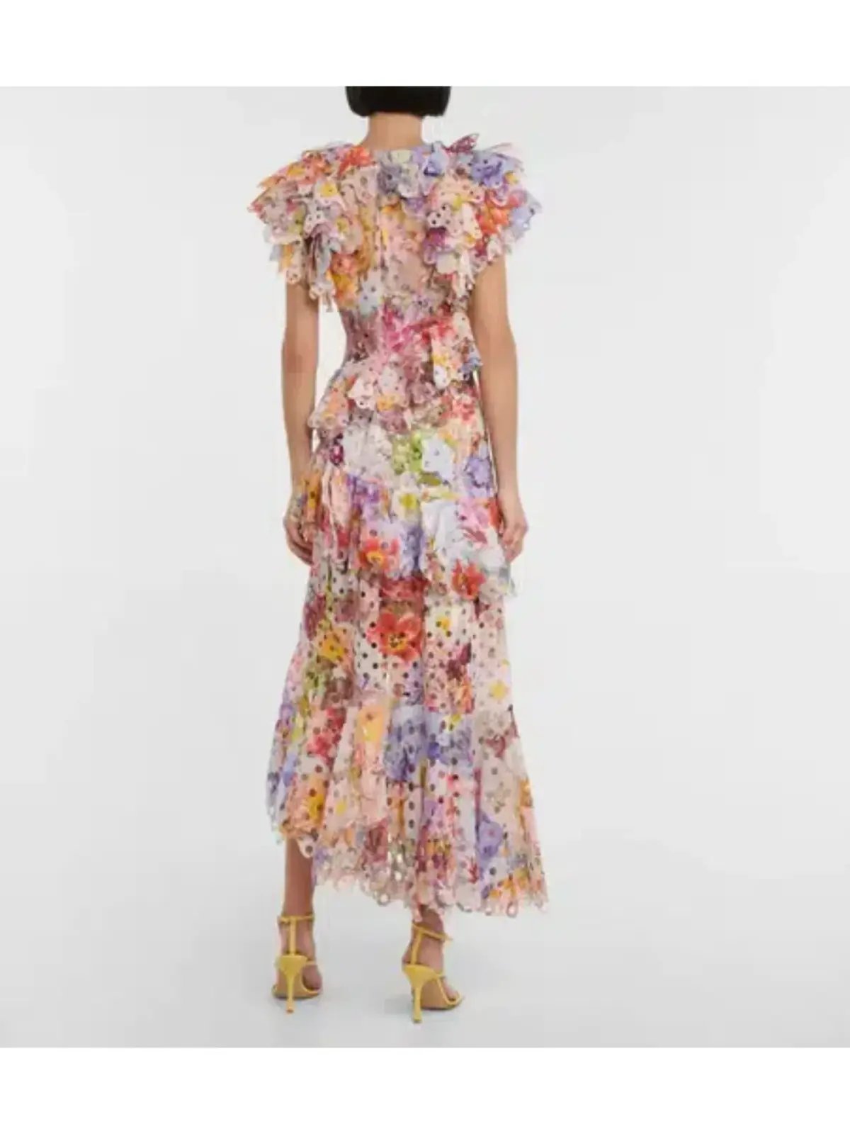 Zimmermann Prima Frilled Gown in Patchwork Floral Print Size 0 / AU 8 photo 3
