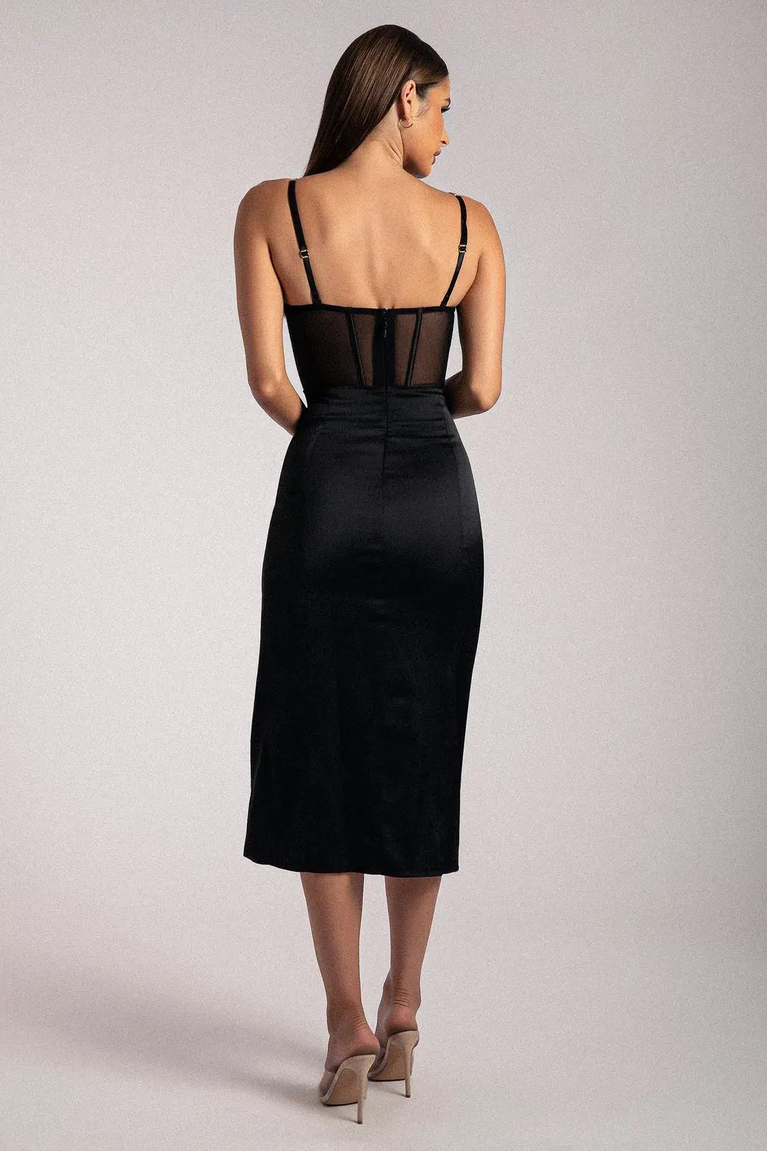 Meshki Talisa Chain Strap Midi Dress in Black Size XS / Au 6 photo 3