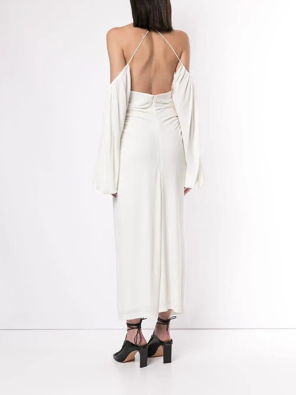 Dion Lee Ruched Midi Dress White Size 8 photo 3