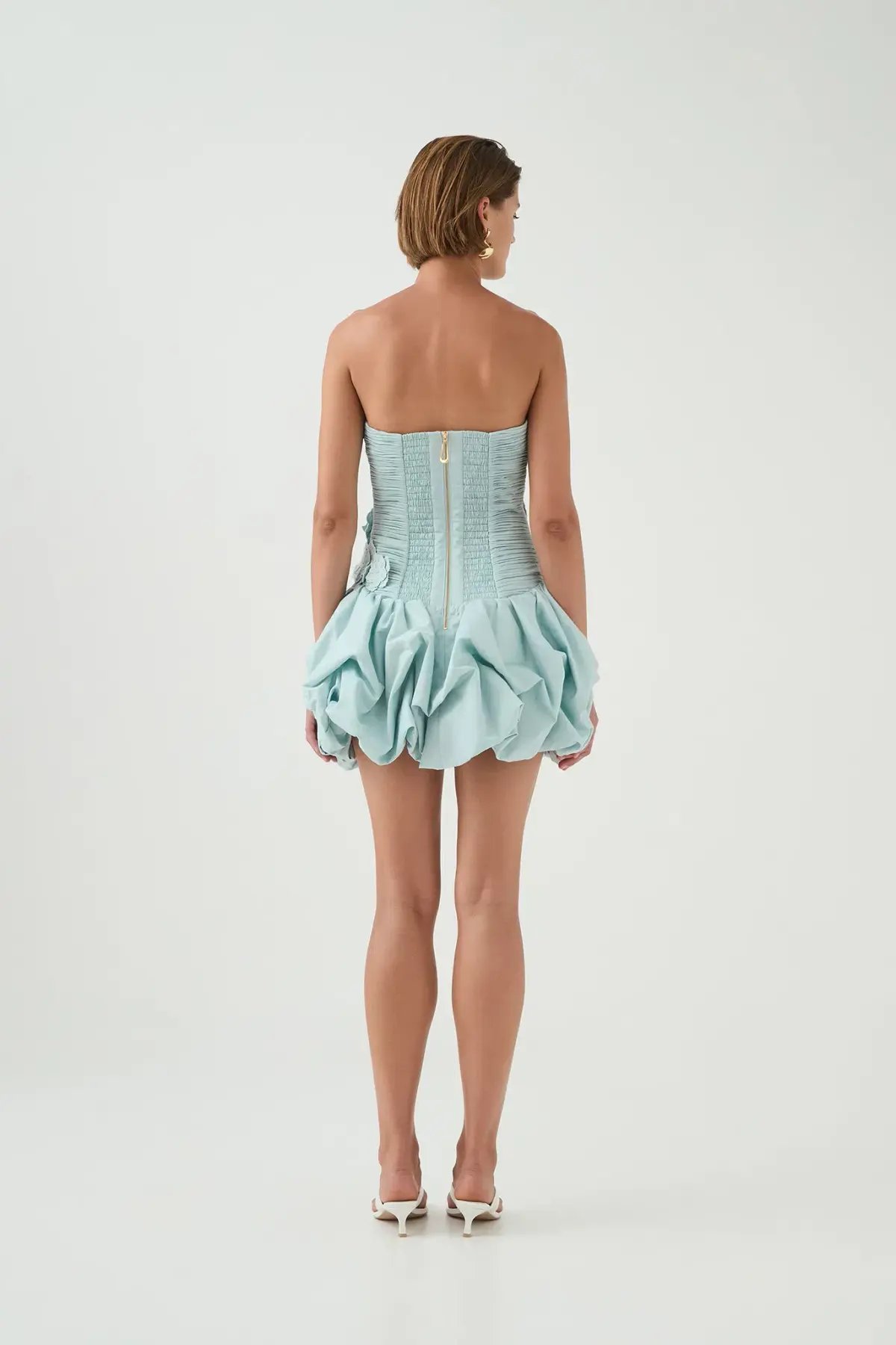Aje Splendour Mini Dress Silver Blue Size 8 photo 5