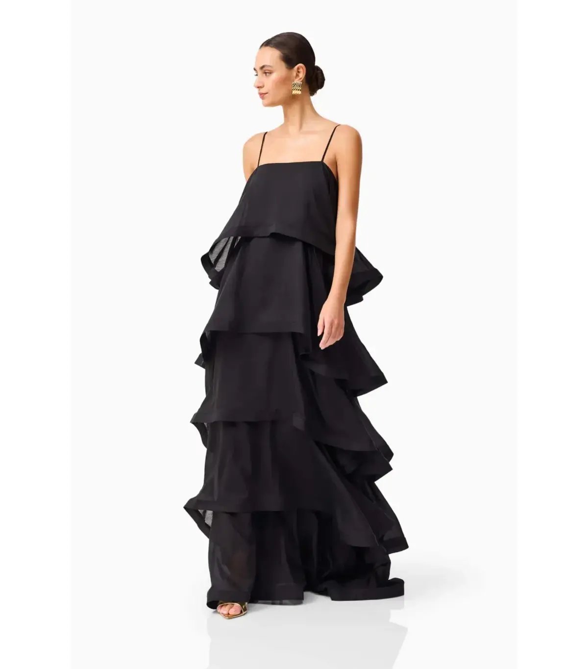 Elliatt Tilly Tiered Maxi Dress Black Size M / AU 10 photo 2