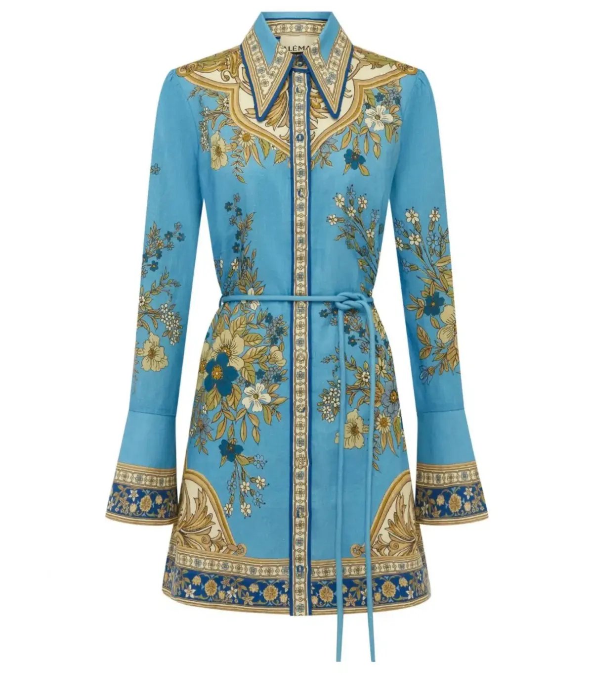 Alemais Cassie Mini Dress Blue Print Size AU 16 photo 4