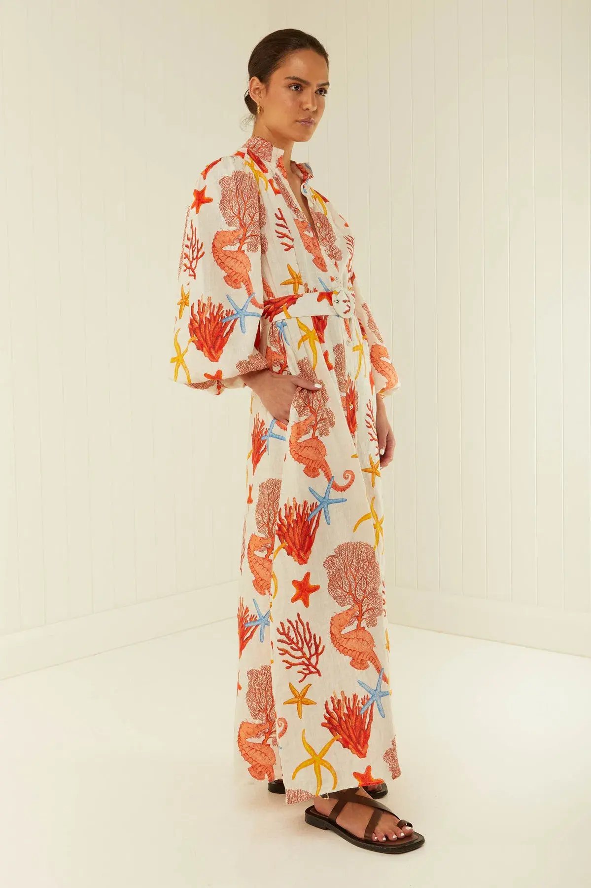 Palm Noosa Noddy Maxi Dress in Coral Print Size 10 photo 4