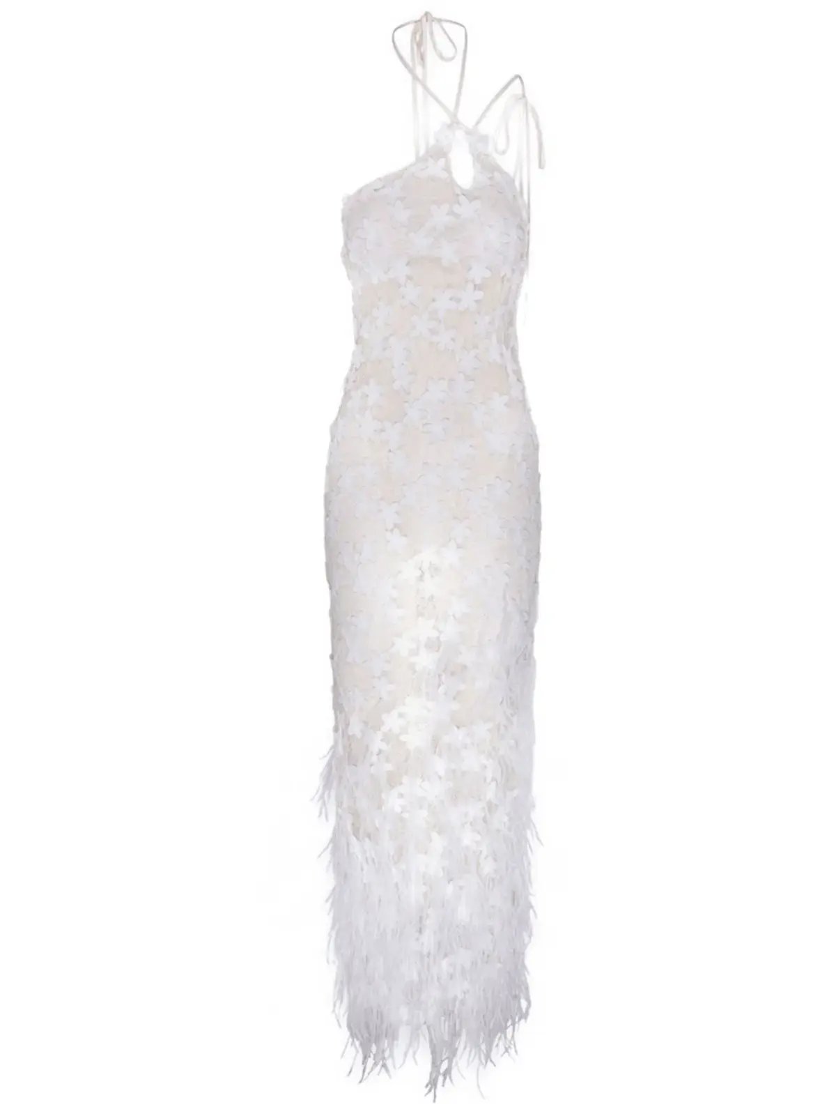 Roberta Einer Nadia Midi Dress Off White Size 8 photo 6