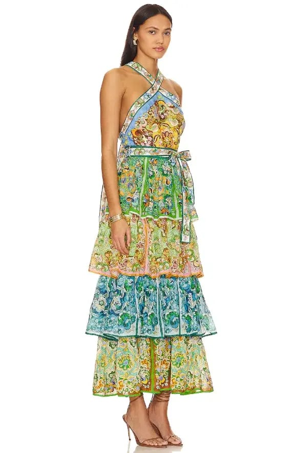 Alemais Dreamer Halter Tier Maxi Dress Multi Size 12 photo 3