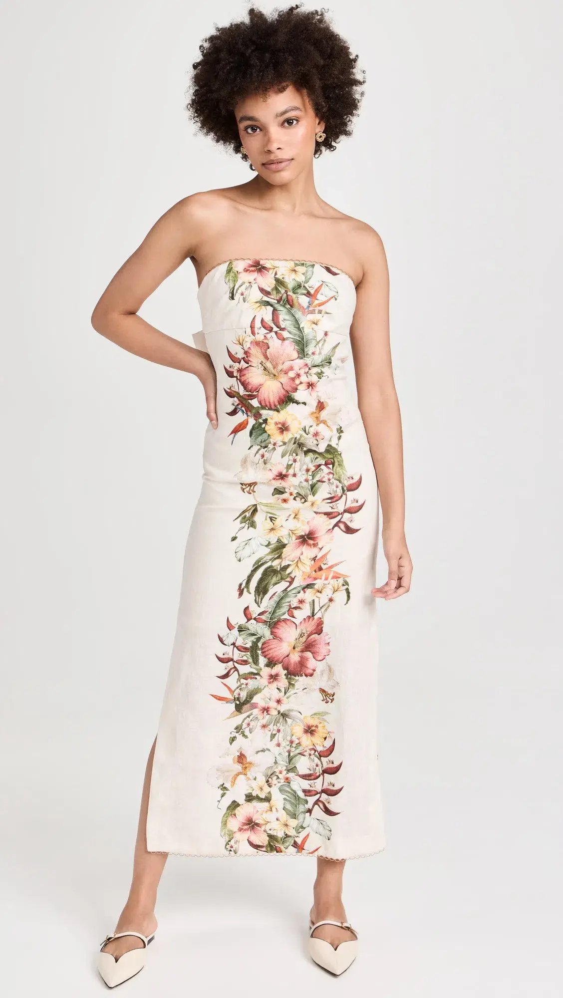 Zimmerman Lexi Column Dress Cream Floral Size 0 / AU 8 photo 3
