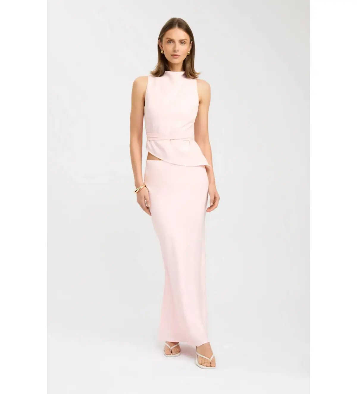 Kookai Ariel Double Belt Halter Top And Maria Maxi Skirt Set in Heavenly Pink Size AU 10 photo 7