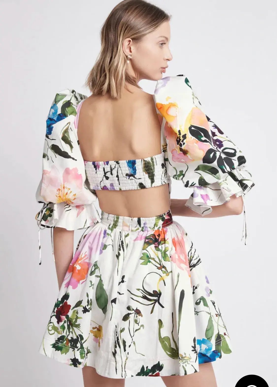 Aje Drift Puff Sleeve Mini Dress Print Size 10 photo 2