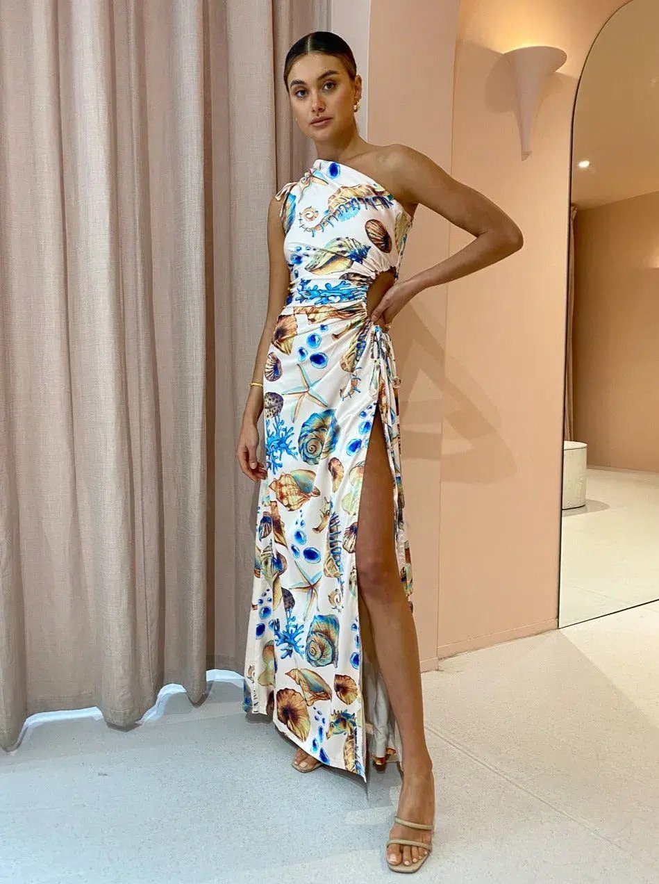 Sonya Moda Nour Seashell Maxi Dress Print Size 8 photo 2