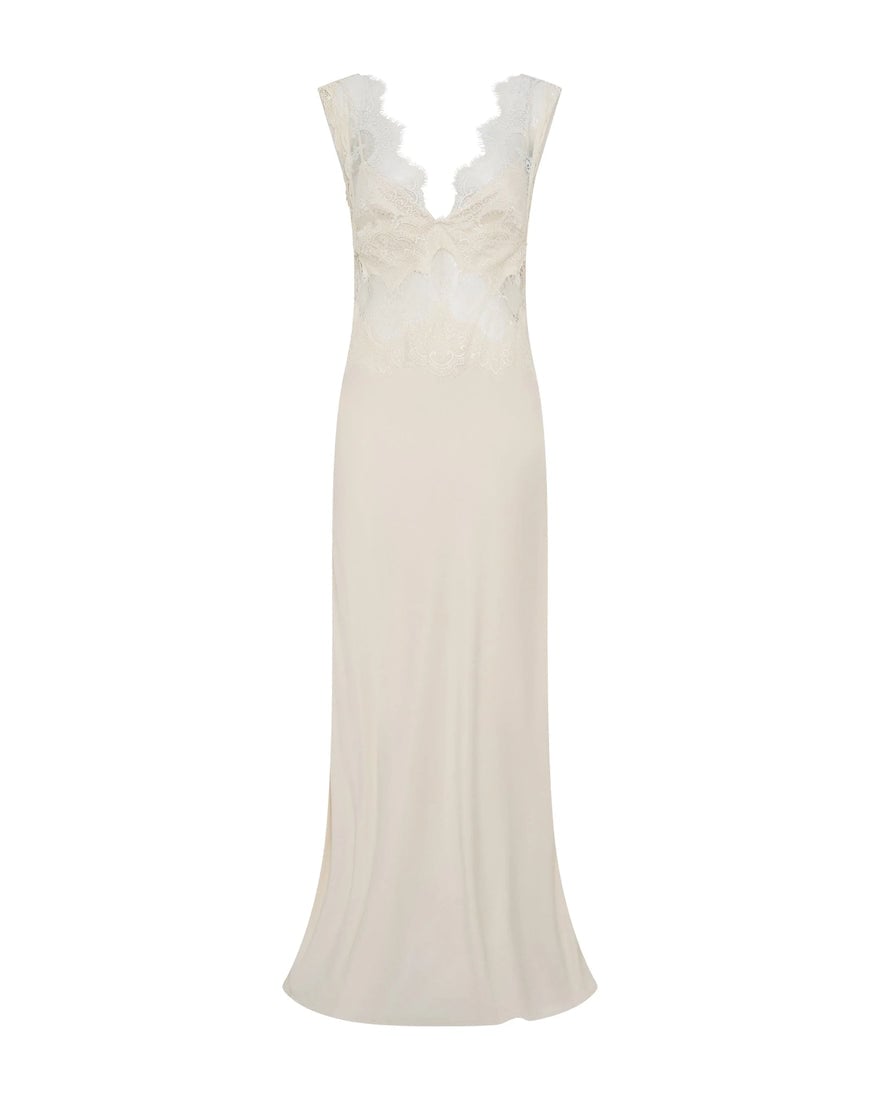 Third Form Visions Lace Floor Length Dress - Buttercream photo 2