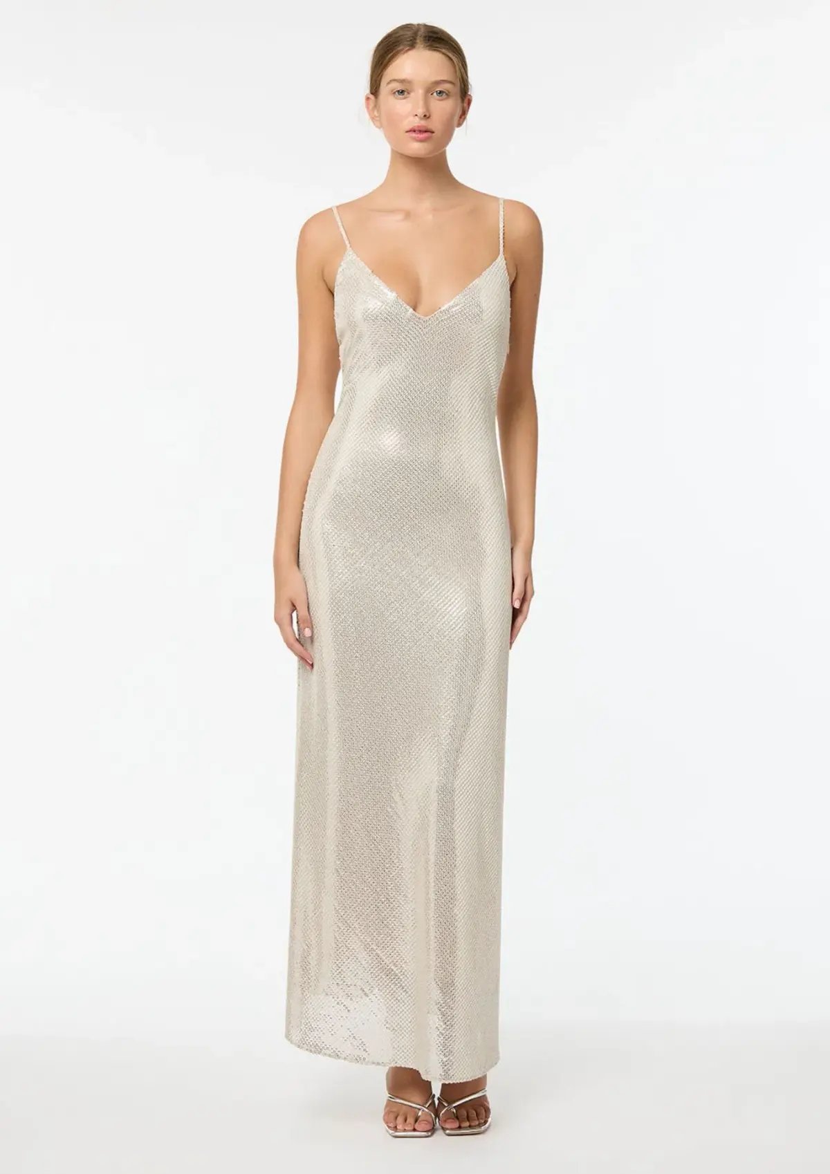 Manning Cartell High Voltage Slip Dress Nude Silver Size 10 photo 2