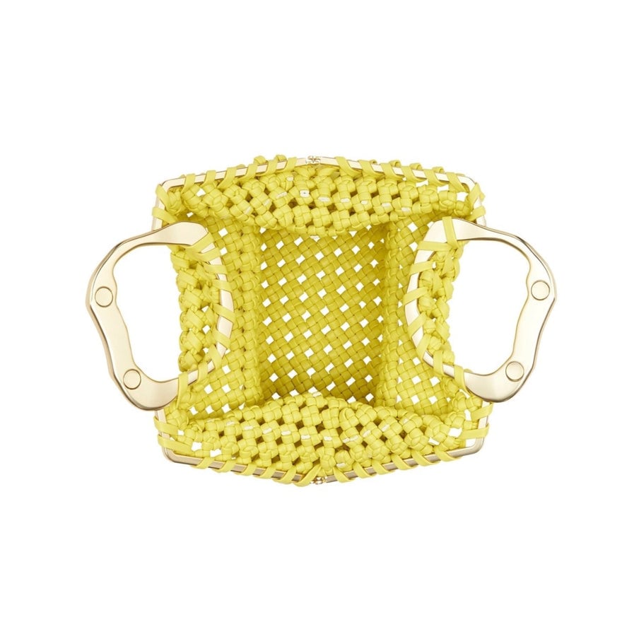 Aje Mini Weave Clutch | Yellow Chartreuse photo 2