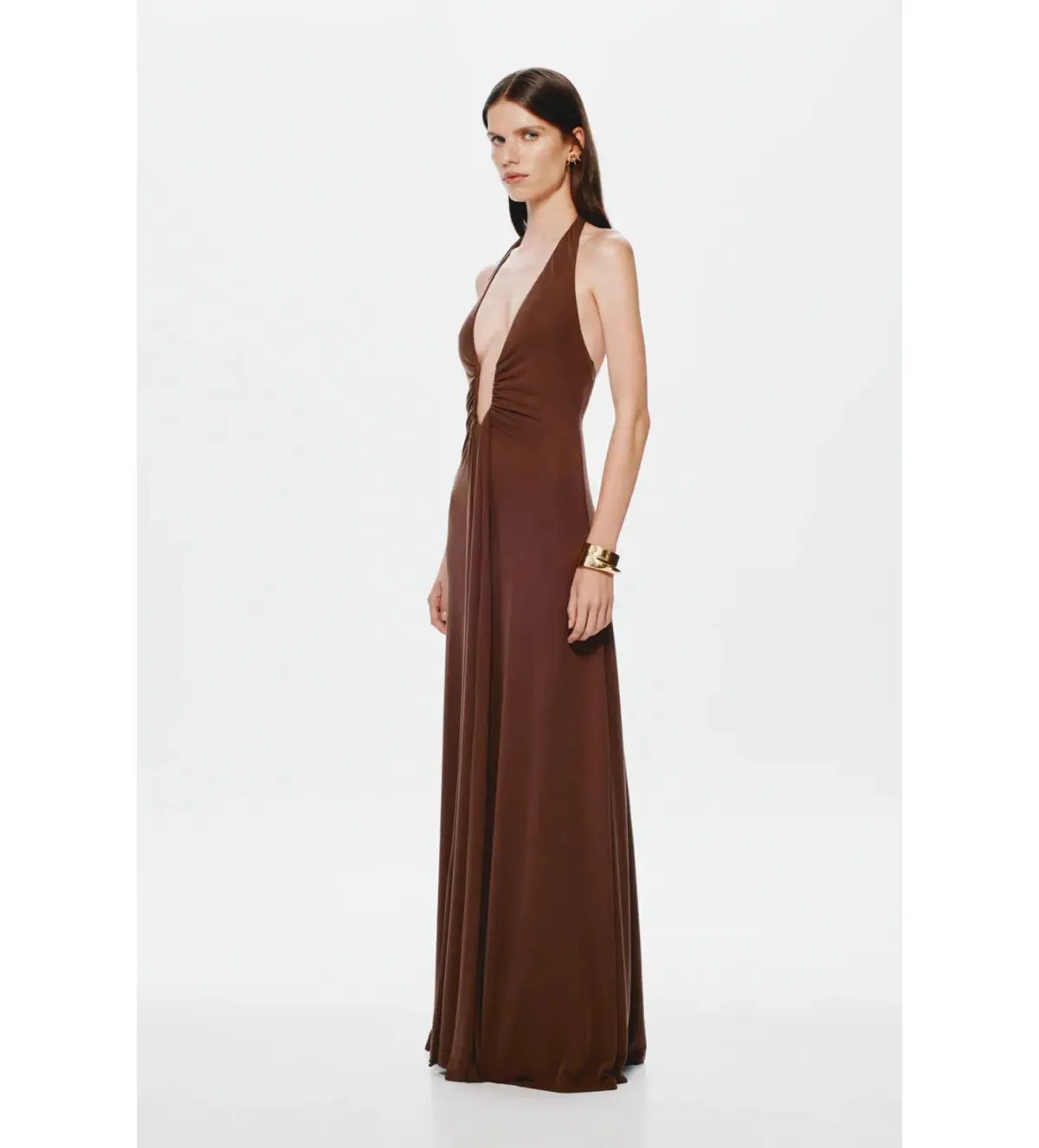 Misha The Jennifer Cupro Dress in Brown Size 8 photo 2