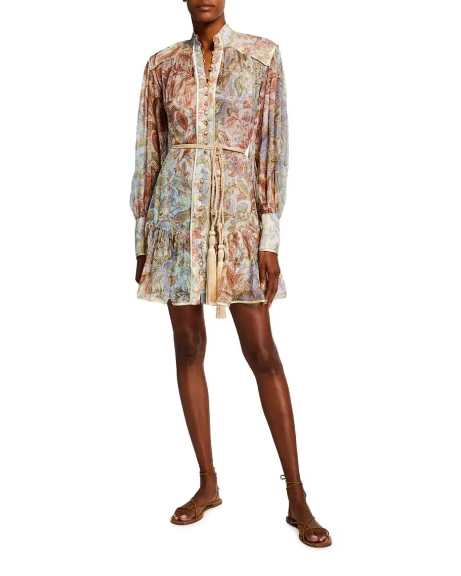 Zimmermann Lucky Bound Mini Dress Print Size 1/ AU 10 photo 2