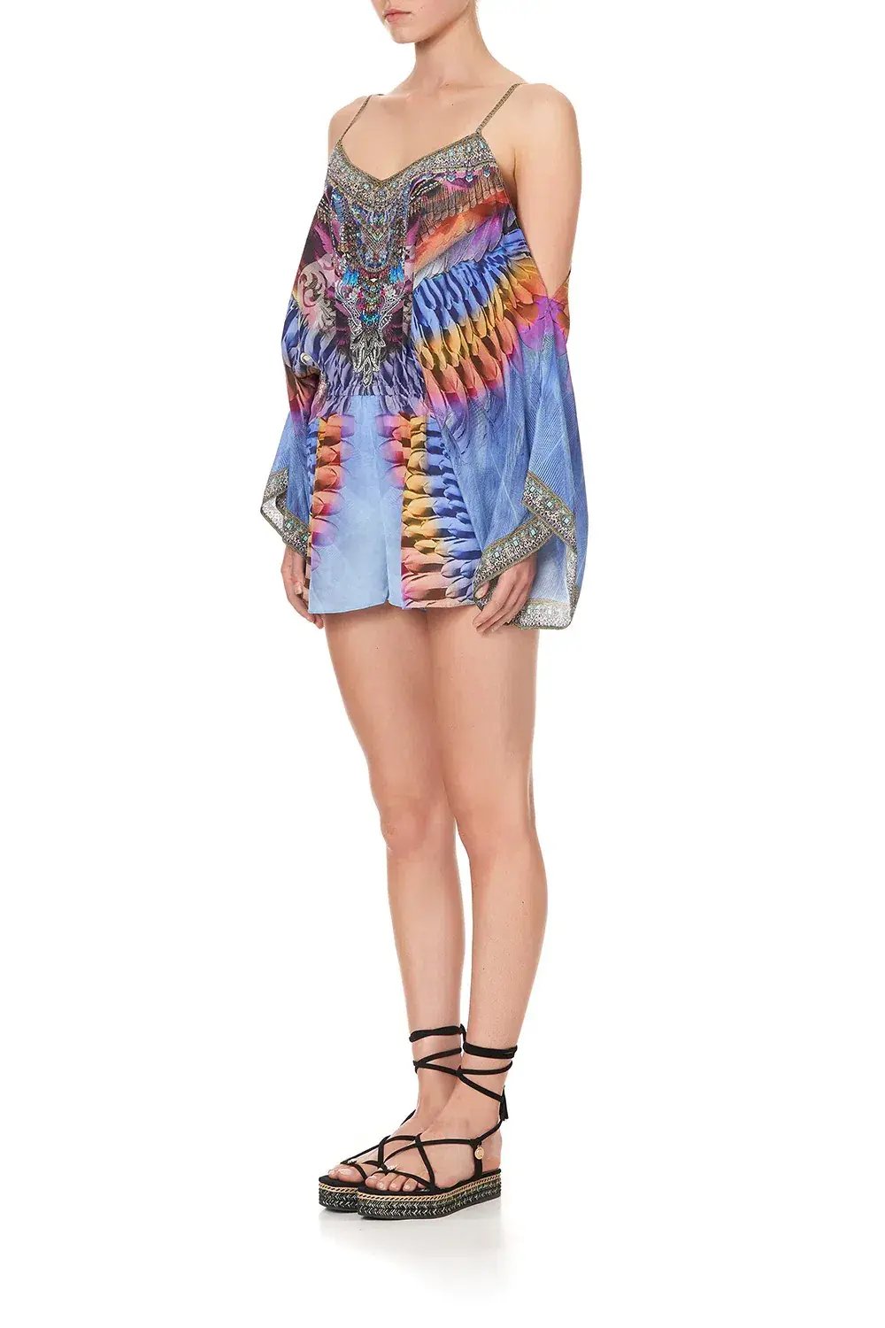 Camilla Franks Drop Shoulder Playsuit Love On The Wing Print Size M /AU 12 photo 2
