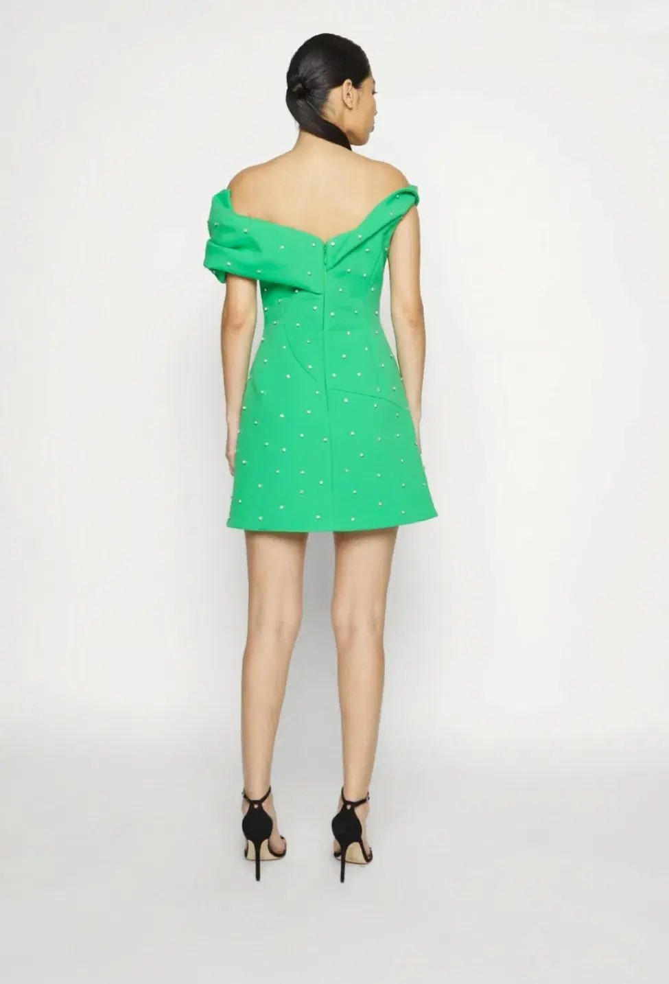 Rachel Gilbert Matteo Beaded Mini Dress Green Size 4/AU14 photo 4