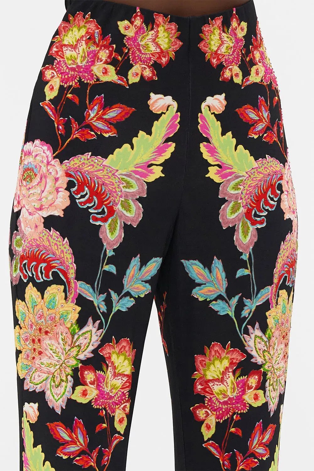 Camilla Sundowners In Sicily Fitted Jersey Shirt & Flare Pant Set Multi Floral Size M / AU 12 photo 4