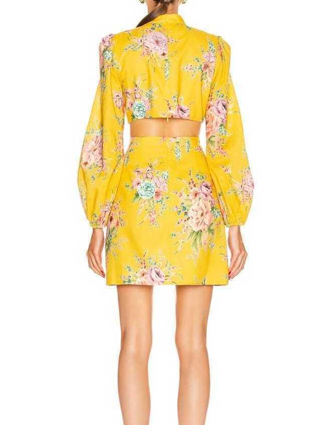 Zinnia cut-out floral print dress photo 2