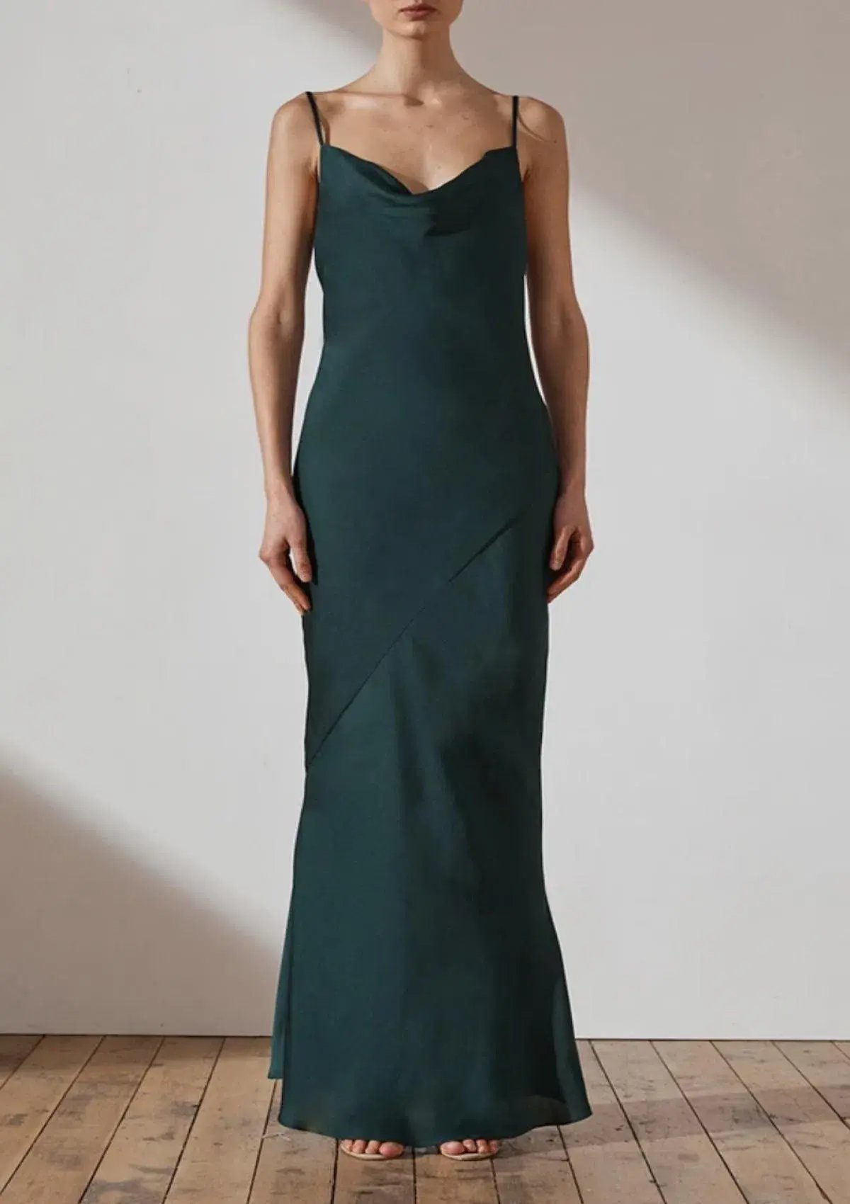 Shona Joy Luxe Bias Cowl Slip Dress Emerald Size 14 photo 5